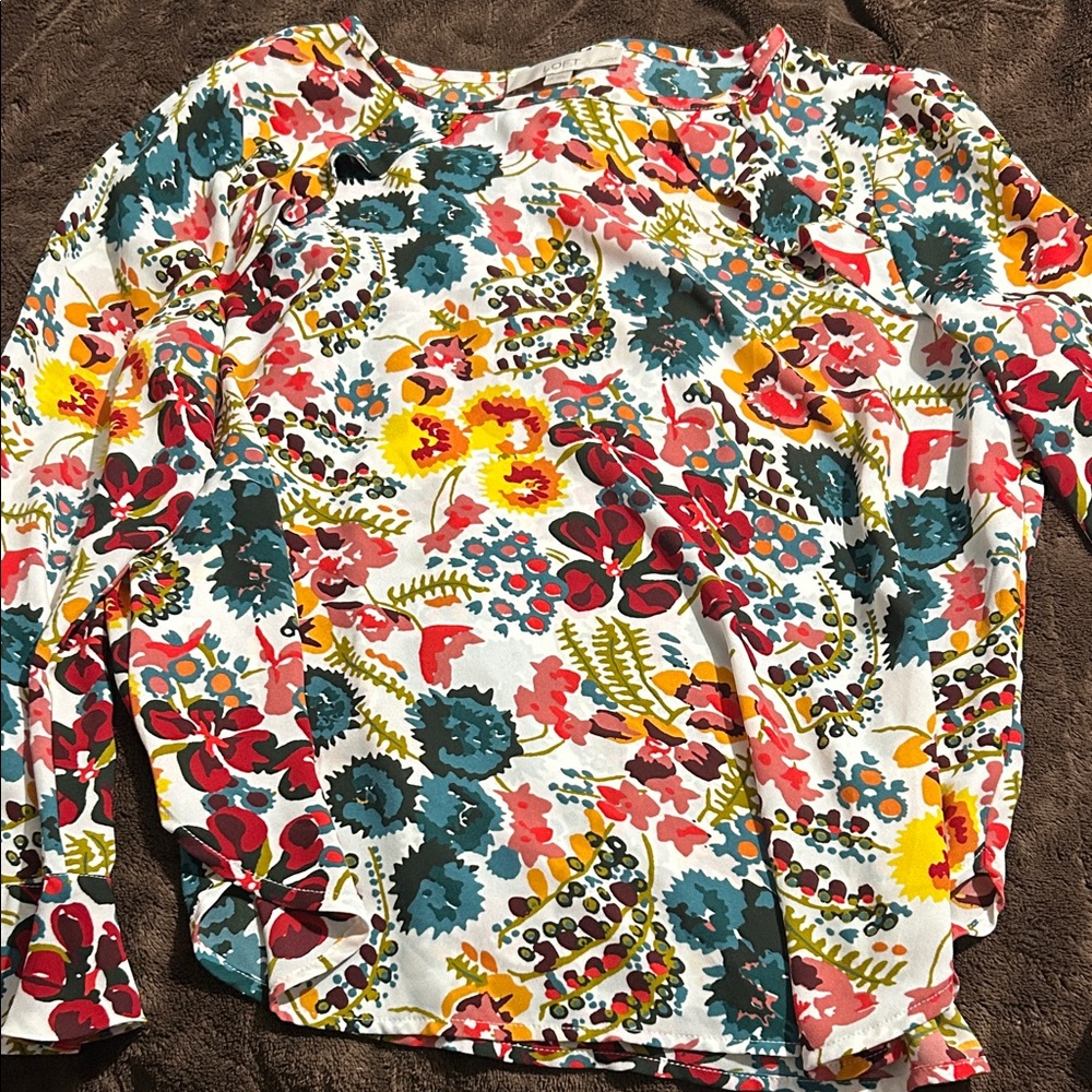 LOFT Multicolor Floral Blouse